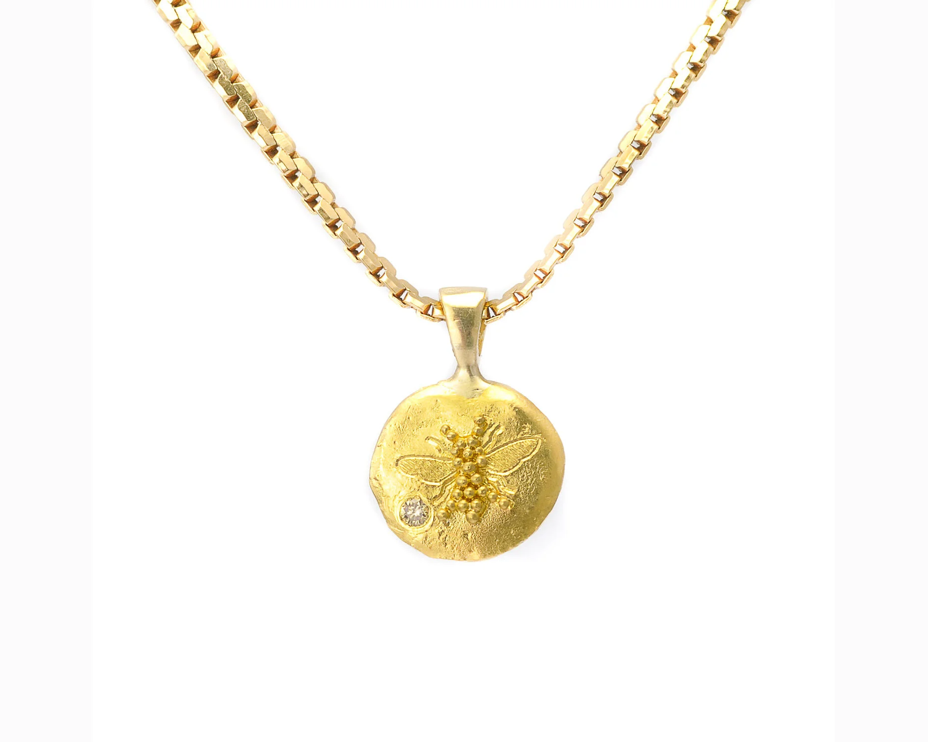 22k Gold Bee Granulation Pendant