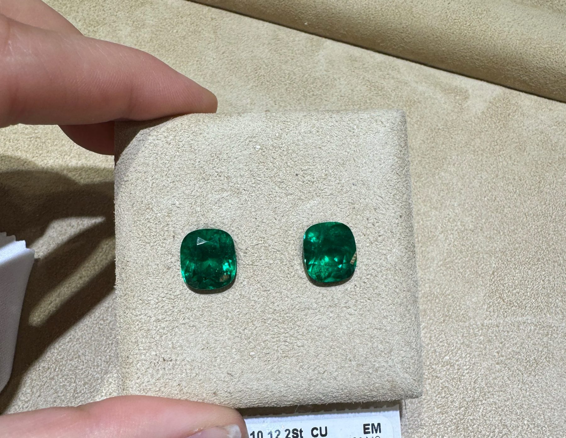 Natural Colombian cushion cut emeralds directly from the miners and dealer