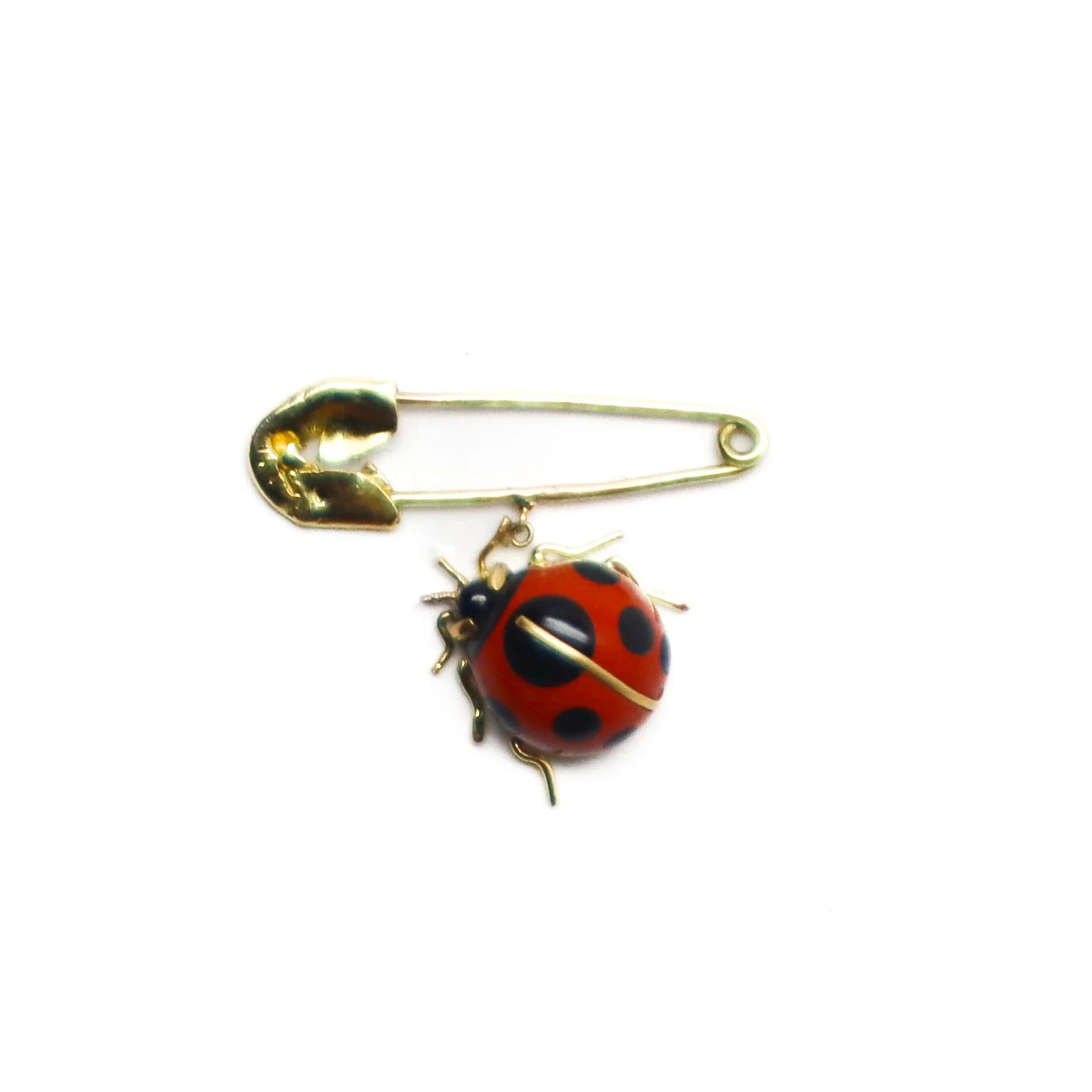 Gold Lady Bug Safety Brooch by Nelly Creative Studios
