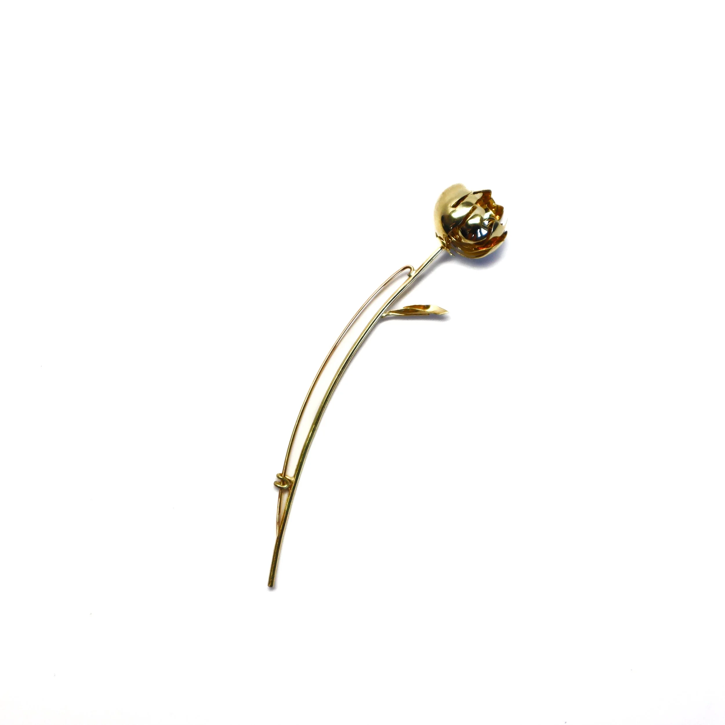 Gold Peony Flower Brooch by Nelly Creative Studios