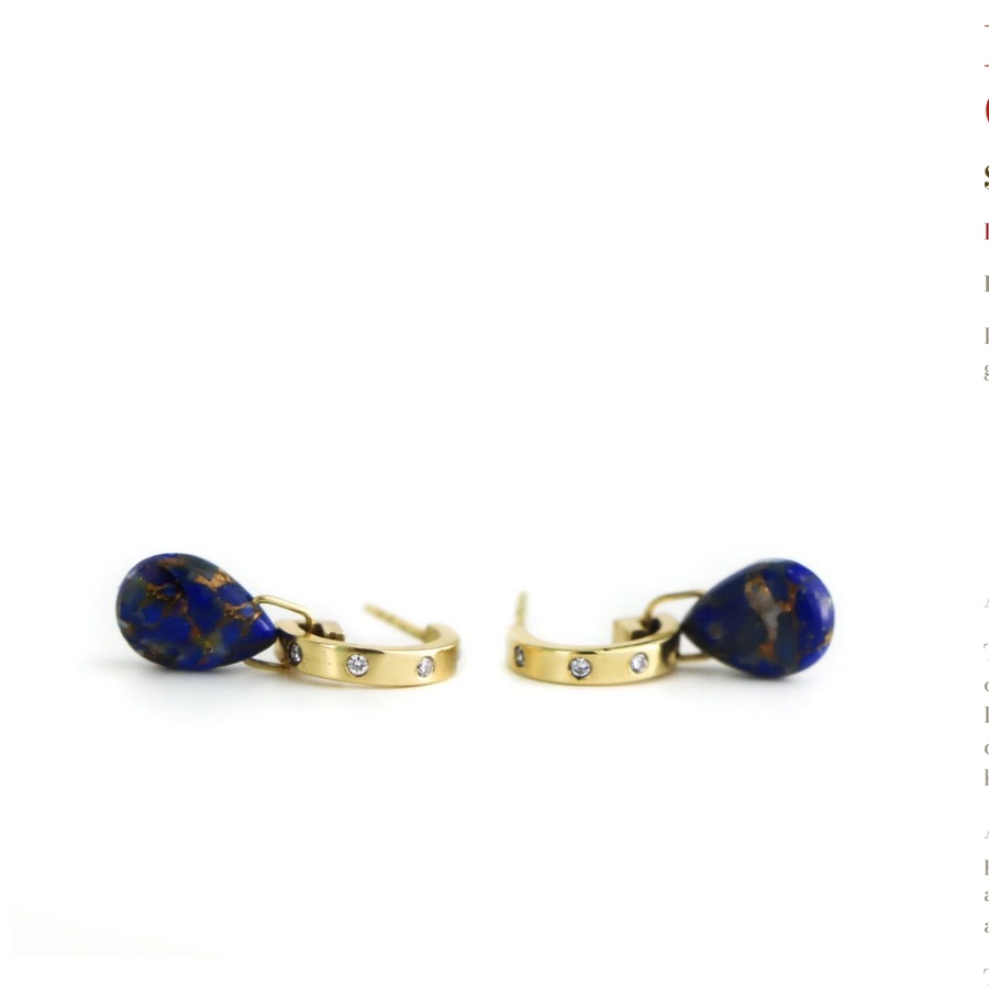 Lapis Lazuli Diamond Gold Huggies