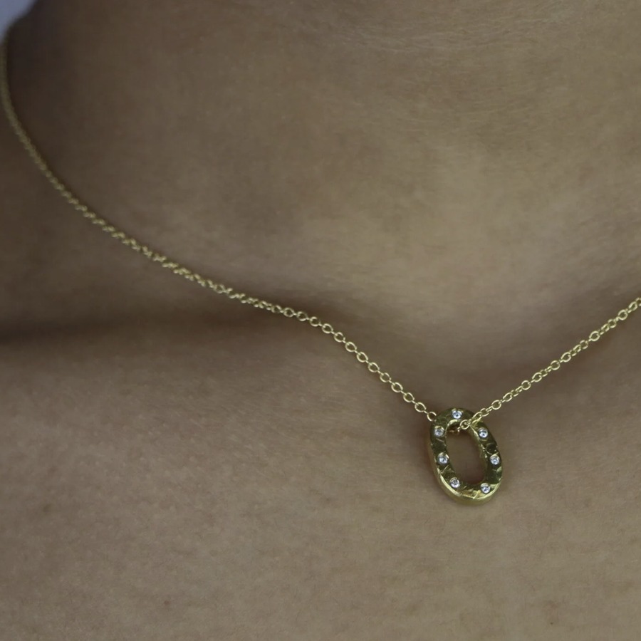 The Single Diamond Gold Link Necklace