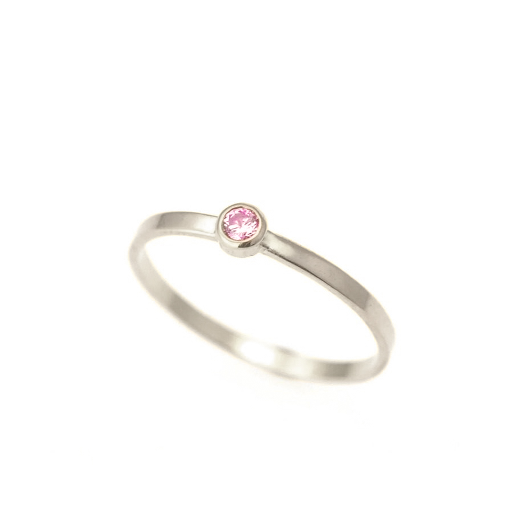 Palladium White Gold Pink Diamond Ring by Nelly Creative Studios