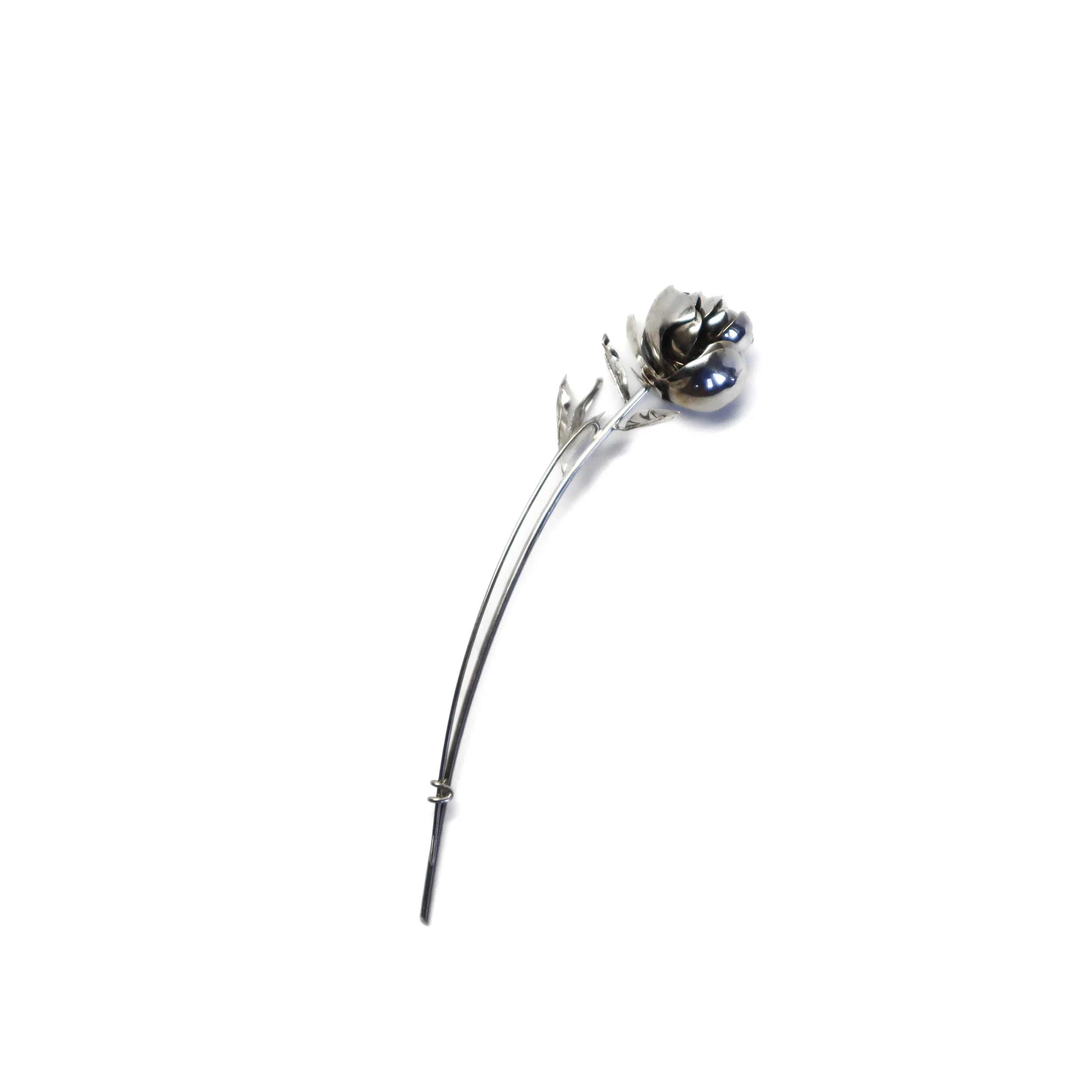 Platinum Peony Flower Brooch by Nelly Creative Studios